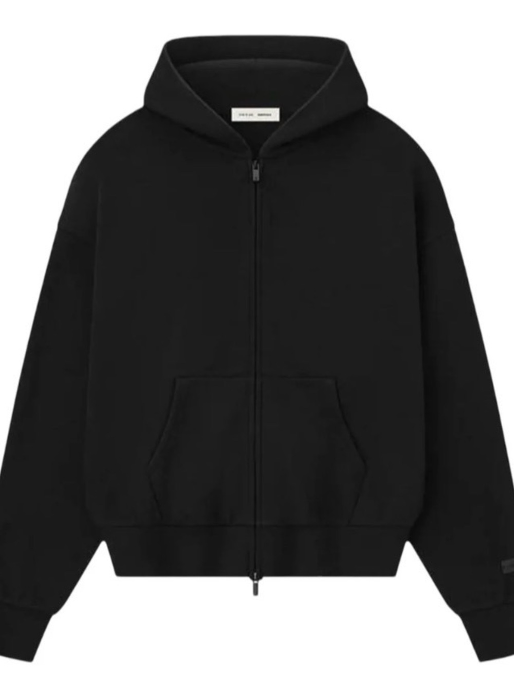 (Small (Med) (large)Jet black Fear of God Essentials Classic Fleece
Zip-Up Hoodi